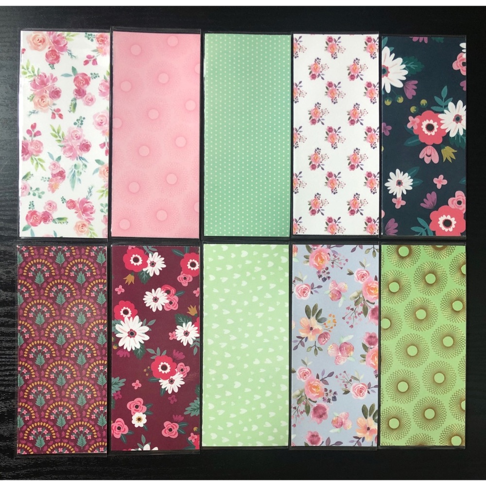 10 laminated cash envelopes